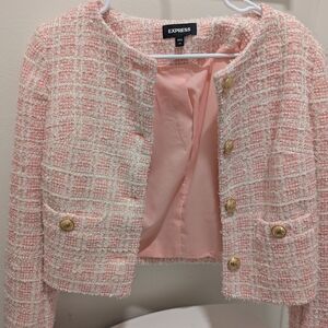 Express Blush Pink Tweed Blazer